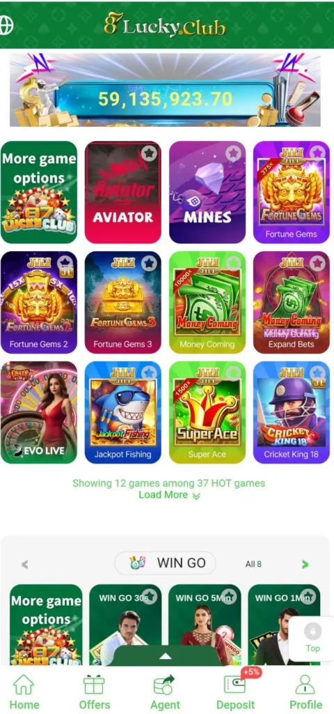 87 Lucky Club Game