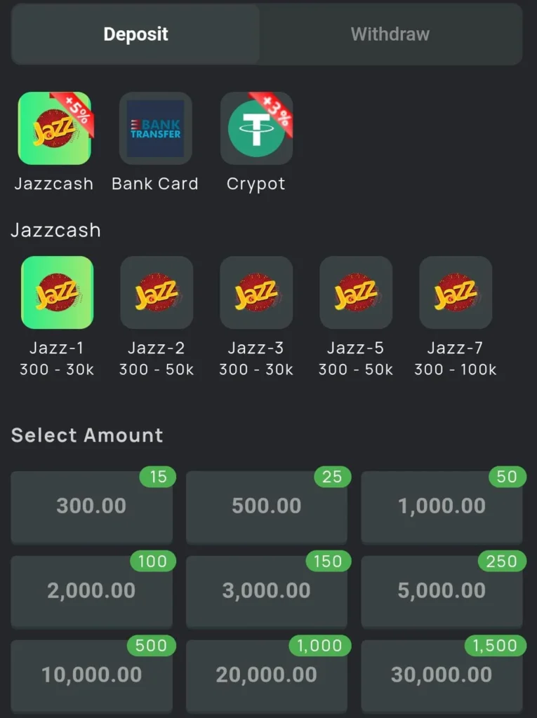 B9 Game deposit